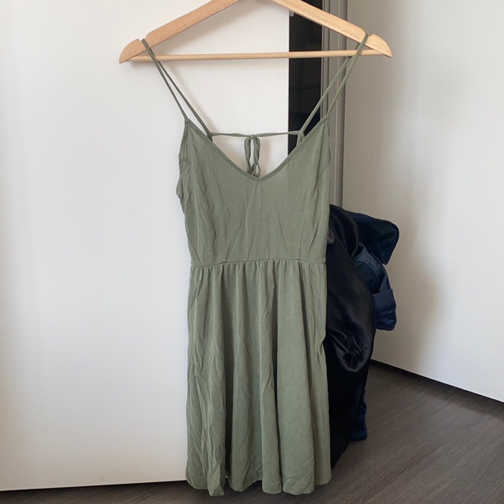 Mini dress with intricate back tie